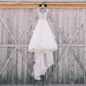 Eve of Milady Wedding Dress Size 12 Bridal Gown Sparkle Tulle Lace